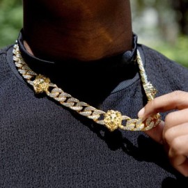 Iced Lion 13mm Cuban Chain Necklace