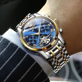 Automatic Skeleton Mechanical Waterproof Stainless Steel Watch