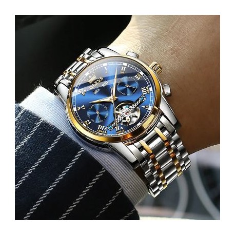 Automatic Skeleton Mechanical Waterproof Stainless Steel Watch