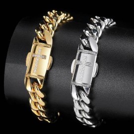 12mm Iced Cross Cuban Bracelet