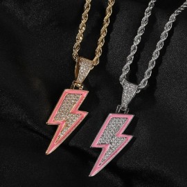 Glow in the Dark Iced Lightning Pendant