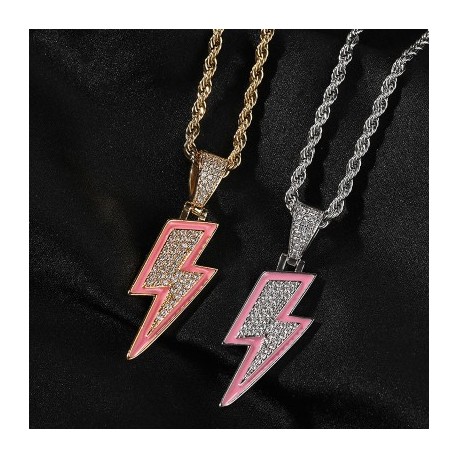 Glow in the Dark Iced Lightning Pendant