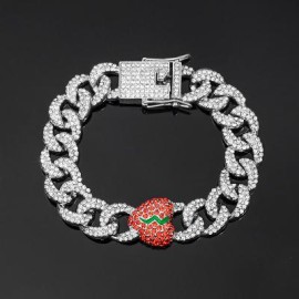 13mm Glowing Iced Broken Heart Cuban Bracelet