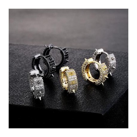 Iced Spiked Hoop Earrings