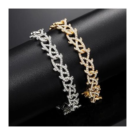 12mm Iced Crown of Thorns Bracelet