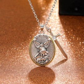 St. Michael Shield and Sword Protection Pendant