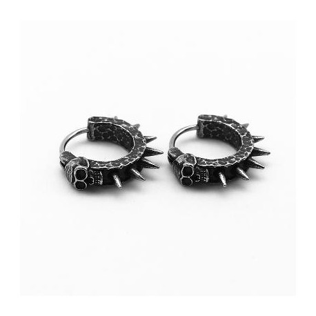 Vintage Black Skull Thorns Earrings