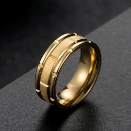 Unique Gents Titanium Steel Band in Gold