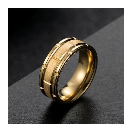 Unique Gents Titanium Steel Band in Gold