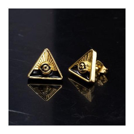 Eye of God Triangle Studs Earrings