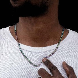 5mm Rainbow Stainless Steel Figaro Chain