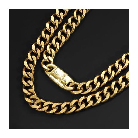 10mm Cross Box Buckle Cuban Chain