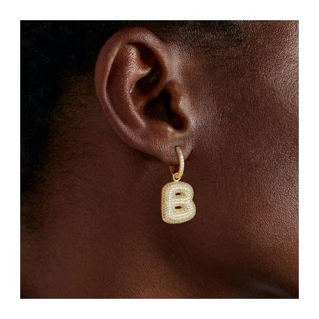 Bubble A-Z Letter Dangle Earring