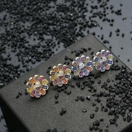 Iced Sunflower Stud Earrings