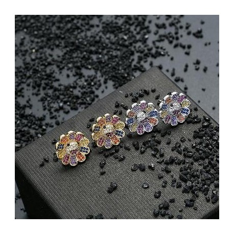 Iced Sunflower Stud Earrings