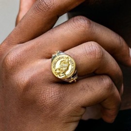 Two Tone Praying Hands Ring