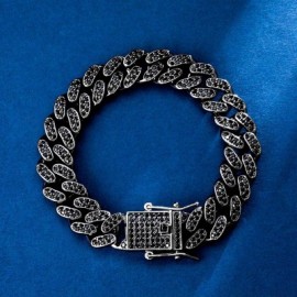 12mm Iced Black Miami Cuban Link Bracelet