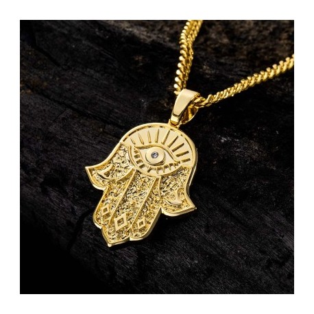 Hamsa Hand Pendant in Gold