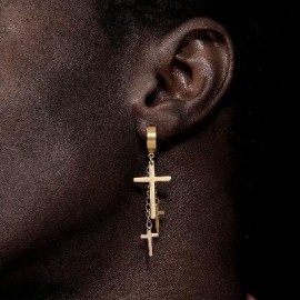 Triple Cross Dangle Earrings