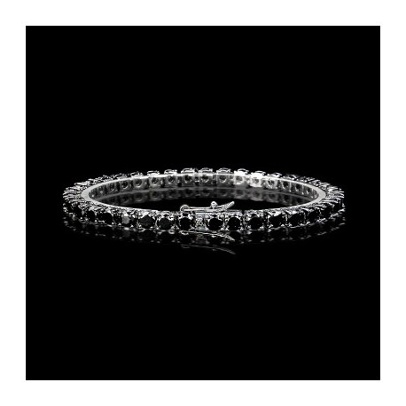 5mm Black Stones Tennis Bracelet in 18K Black Gold