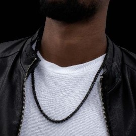 5mm Black Stones 18K Black Gold Tennis Chain