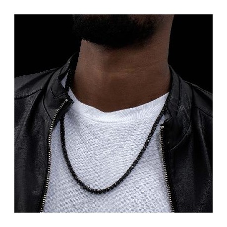 5mm Black Stones 18K Black Gold Tennis Chain
