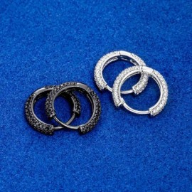 Iced Circle Hoop Earrings