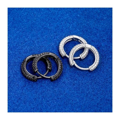 Iced Circle Hoop Earrings