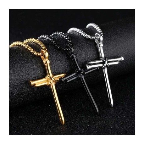 Stainless Steel Nail Cross Pendant