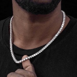 5mm Tennis 18K White Gold Chain