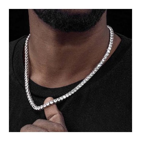 5mm Tennis 18K White Gold Chain