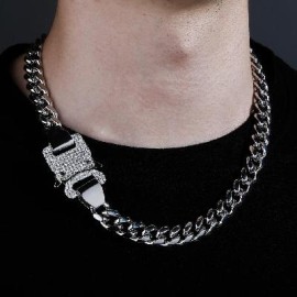 Iced Heavy Buckle 12mm Cuban Link Chain