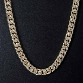 Iced 18K Gold 13mm Cuban Chain