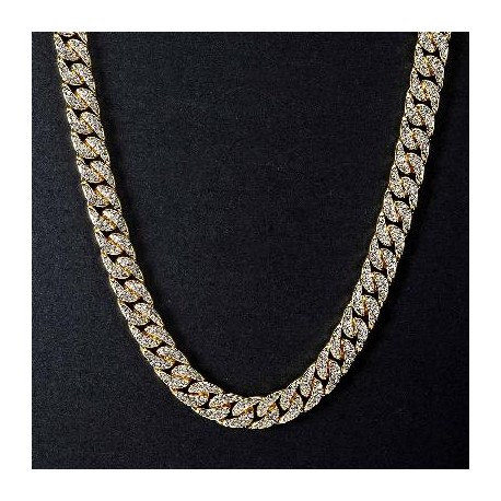 Iced 18K Gold 13mm Cuban Chain