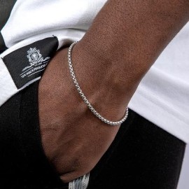 3mm Round Box Solid 925 Sterling Silver Bracelet
