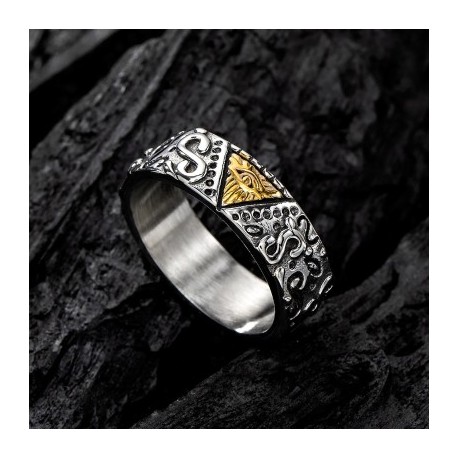Egyptian Eye of Horus Stainless Steel Ring