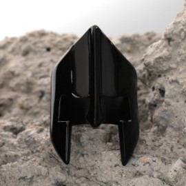 Spartan Warrior Helmet Black Stainless Steel Ring