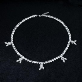 5mm Upside Down Bunny Heads Tennis Chain in White Gold