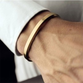 Simple and Stylish 6mm Stainless Steel Open Bracelet