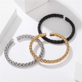 Braid Steel Wire Open Bracelet