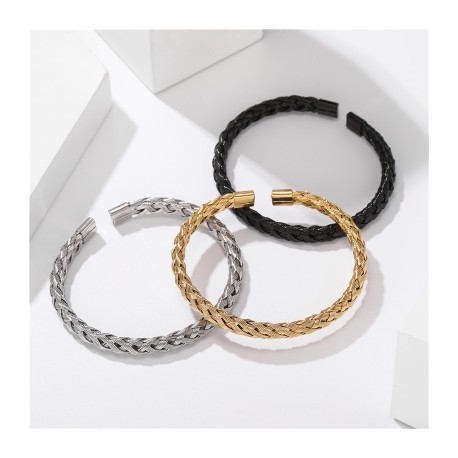 Braid Steel Wire Open Bracelet