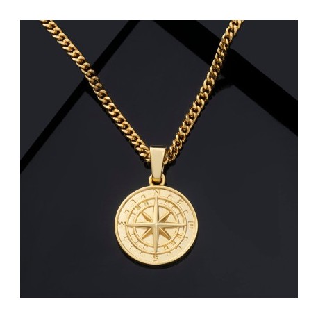 Compass Pendant in Gold