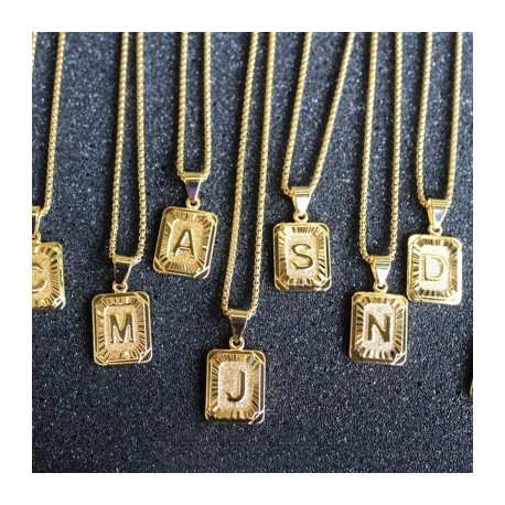 Initial Medallion Letter Pendant Necklace in Gold