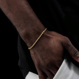 3mm Rope Bracelet in Gold