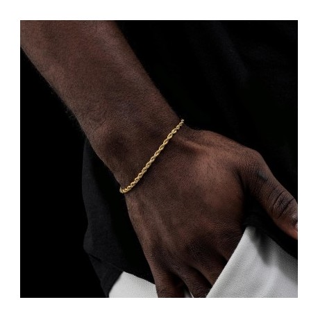 3mm Rope Bracelet in Gold