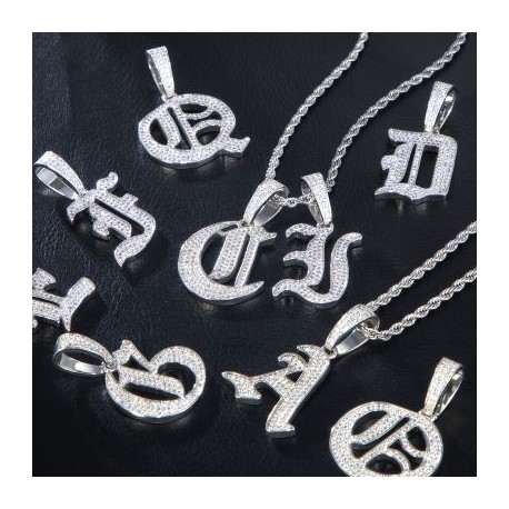 Iced Old English 26 Letters Pendant