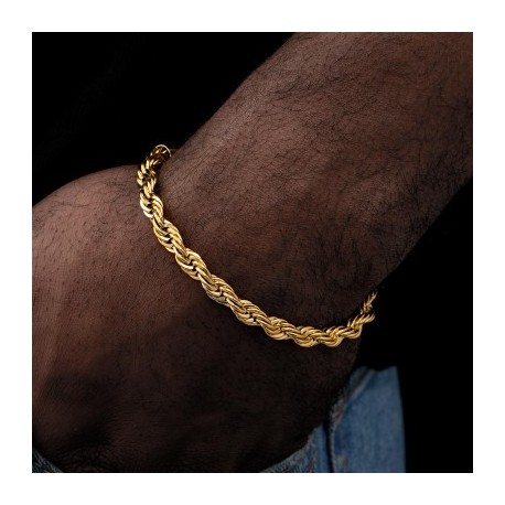 5mm Rope Bracelet in Gold