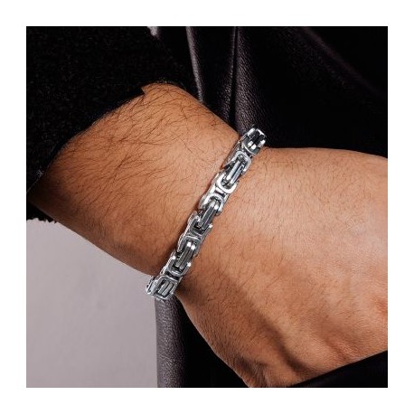 8mm Titanium Steel Byzantine Bracelet