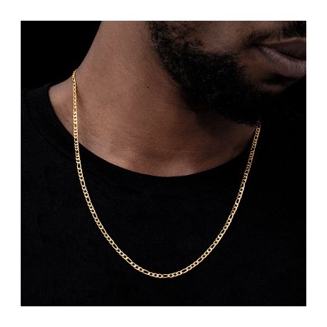 3mm Figaro Chain in Gold