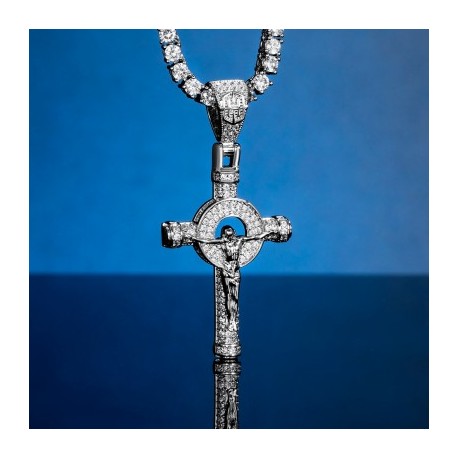 Iced Jesus Cross Pendant